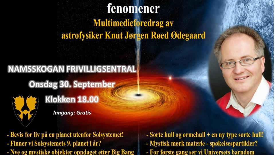 Lenke til artikkel: Multimediaforedrag 30. September av astrofysiker Knut Jørgen Røed Ødegaard
